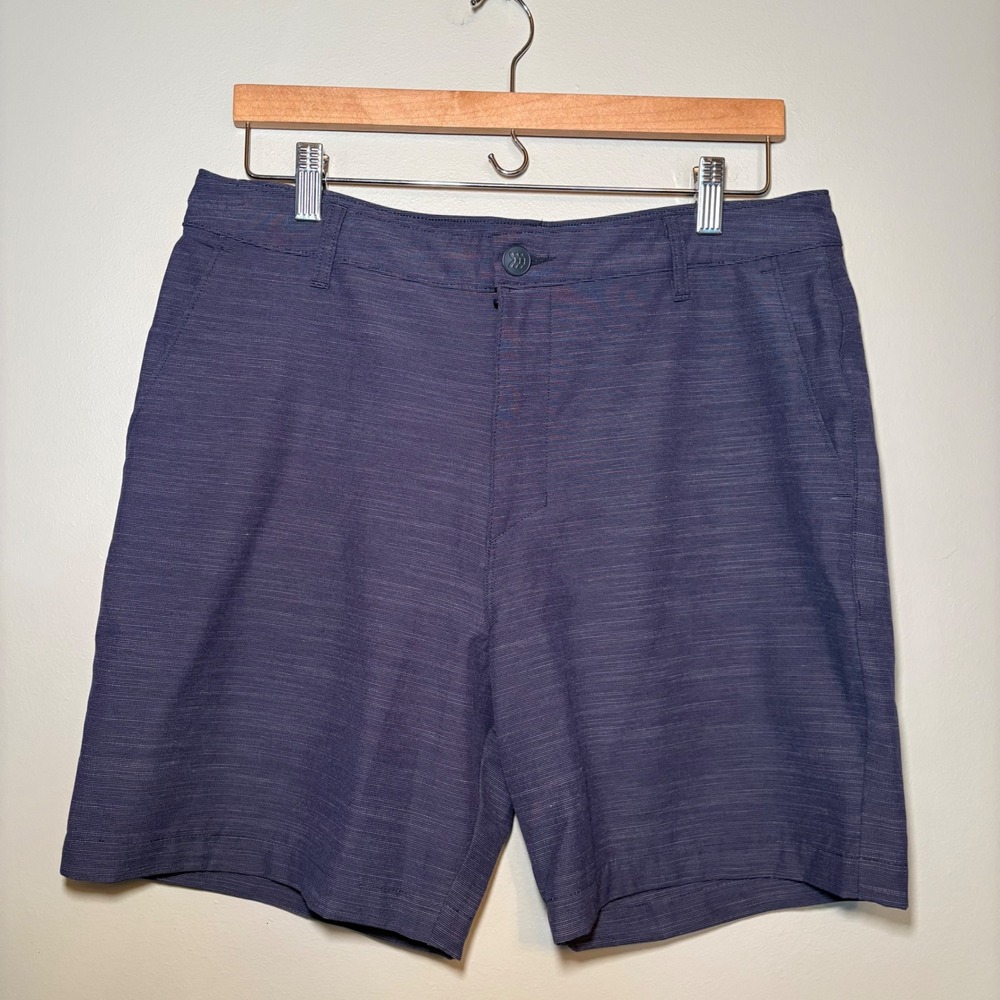 All in Motion Mens 7" Inseam Golf Shorts 34 Dazzling Dark Blue Textured Stretch